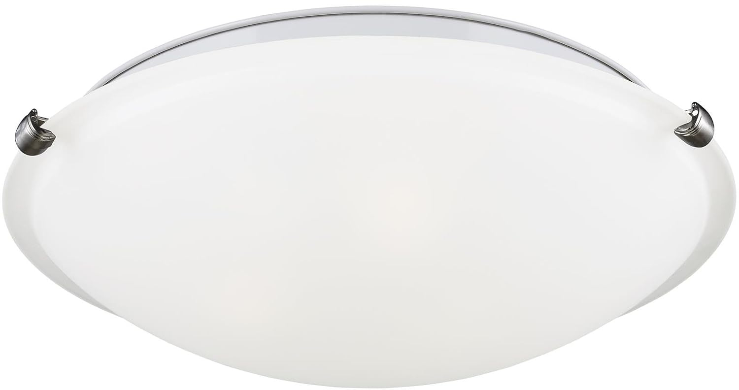 Sea Gull Lighting 7443593S-962 Clip Flush Mount Ceiling Fixture, Small LED - Light, Brushed Nickel