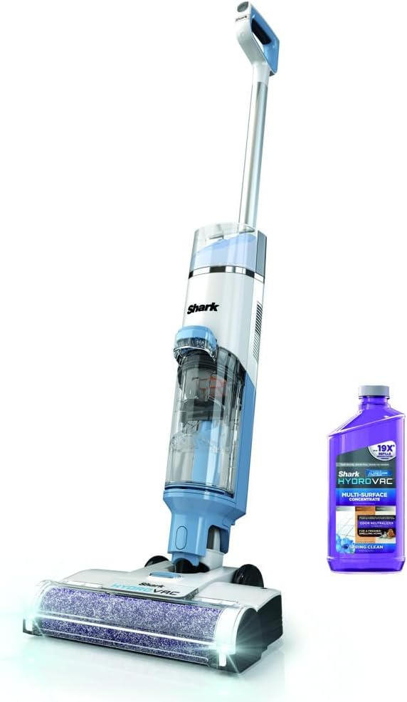 Blue Cordless Stick Vacuum with Self-Cleaning System