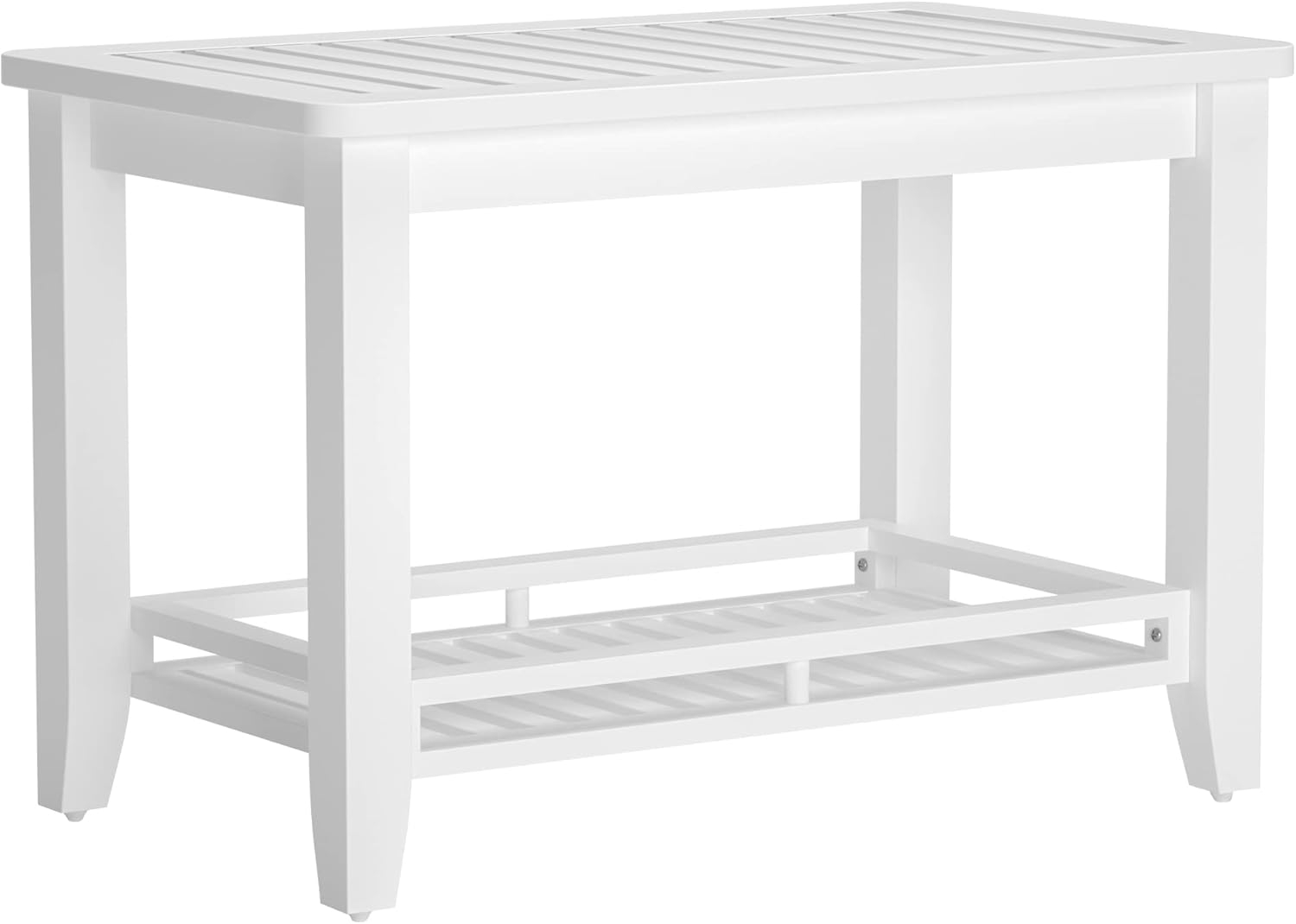 Zoopolyn Bamboo Shower Bench Seat with Storage Shelf Shower Stool Chair for Shaving Legs in Bathroom & Inside Shower Natural