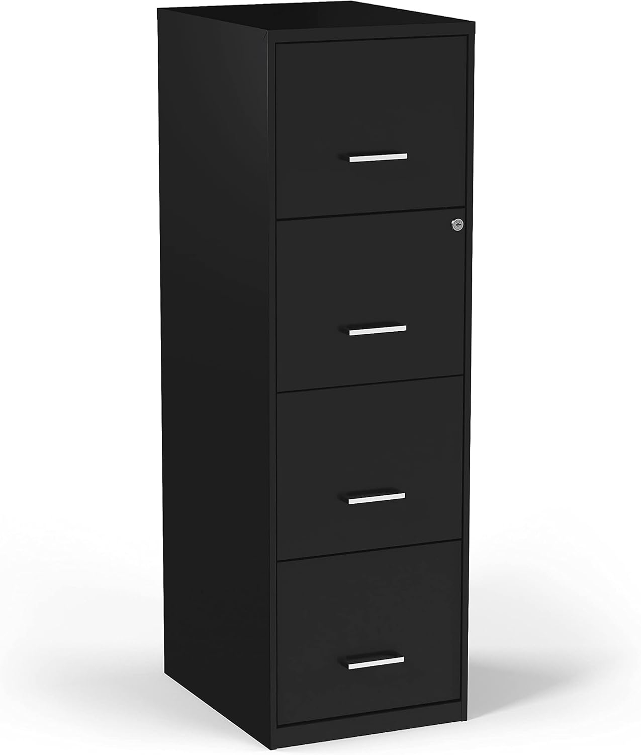 Staples 4-Drawer Vertical File Cabinet Locking Letter Black 18"D (52152) 16883/52152