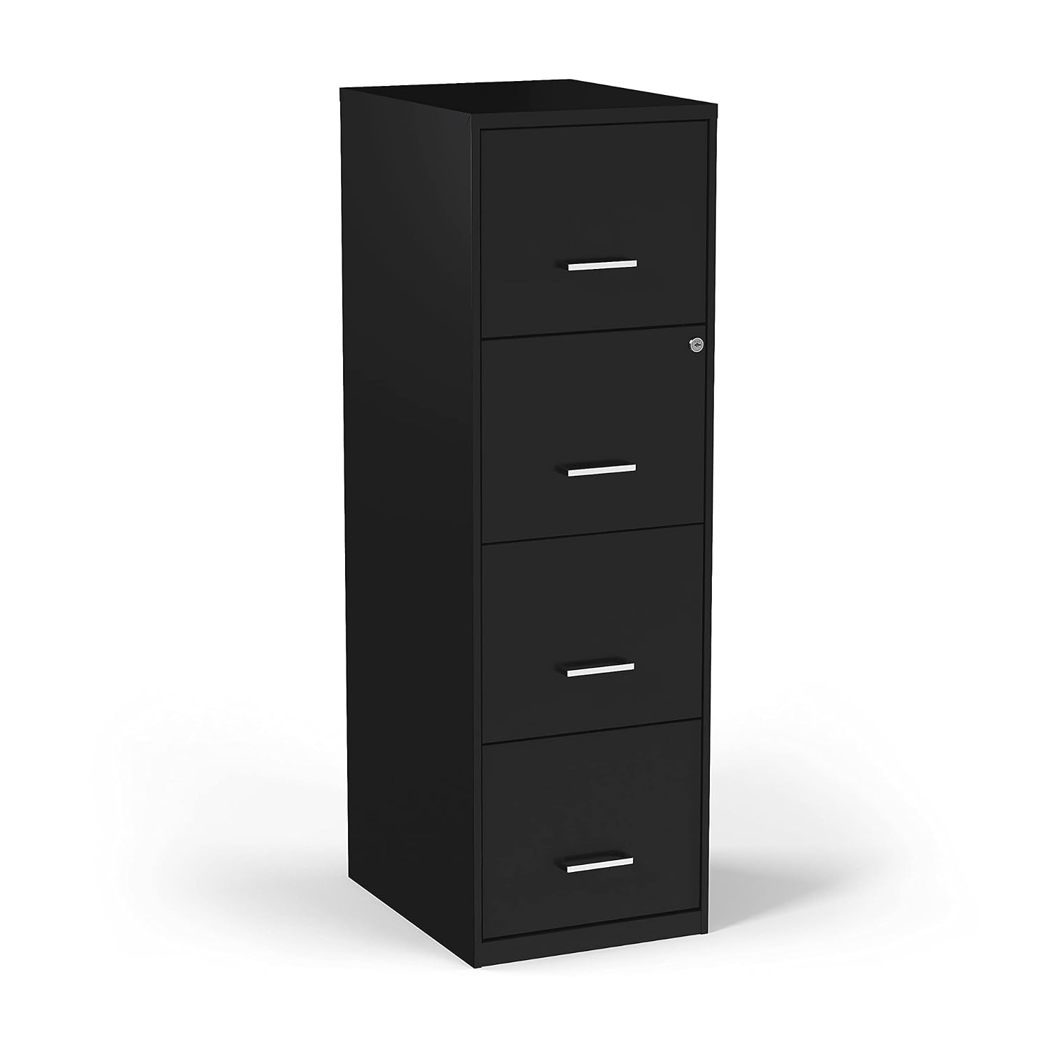 Staples 4-Drawer Vertical File Cabinet Locking Letter Black 18"D (52152) 16883/52152