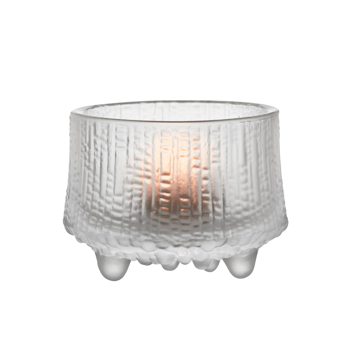 Matte Frosted Glass Tealight Candleholders, 3.3" x 3.3" x 2.5"