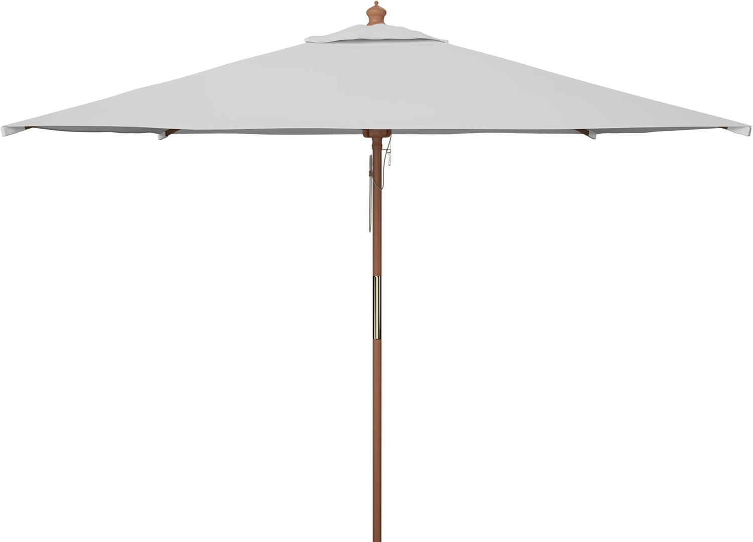 Velop 7.5 Ft Square Wooden Pulley Market Umbrella - PAT8409 - Ivory - Safavieh