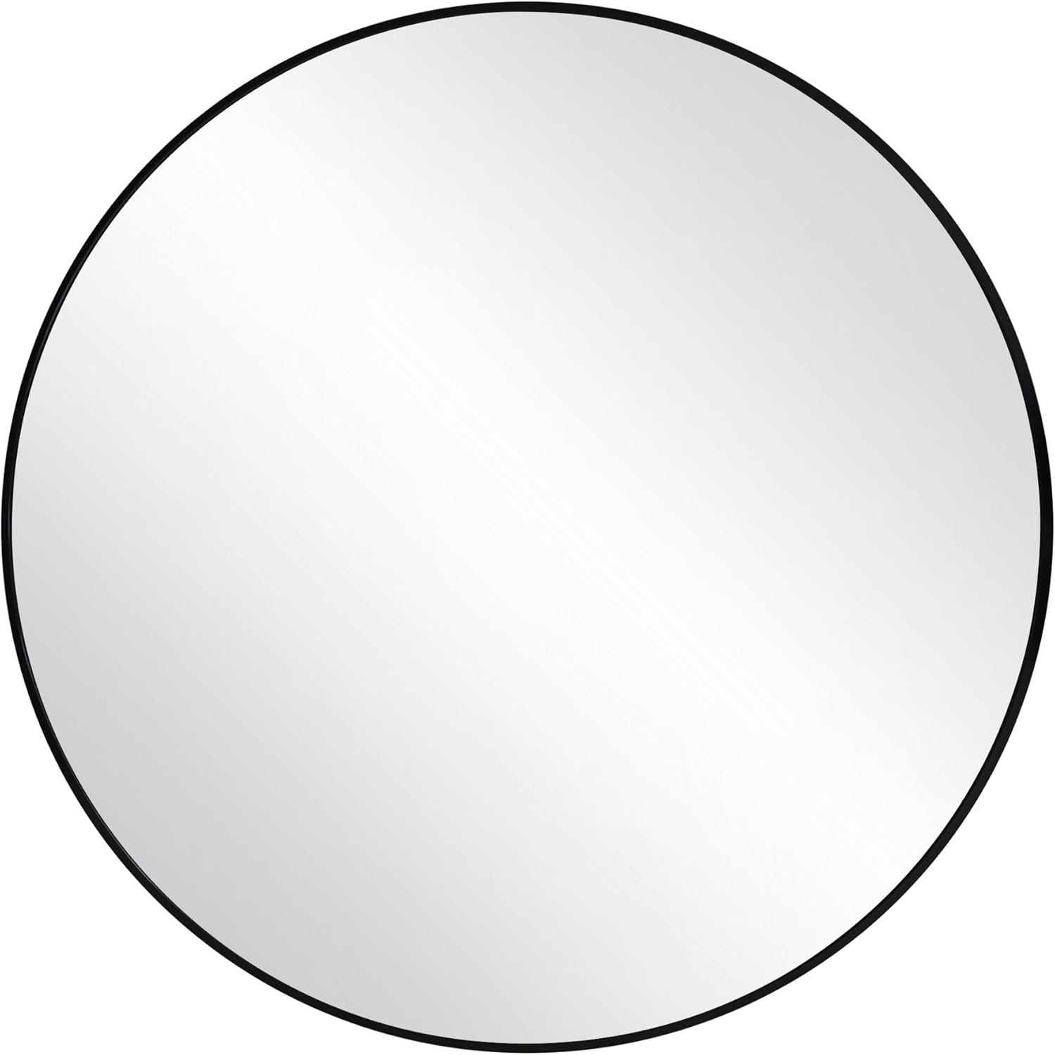 23.5 in. W x 23.5 in. H Metal Framed Flushmount Round Decorative Accent Bathroom Vanity Mirror with Black Frame