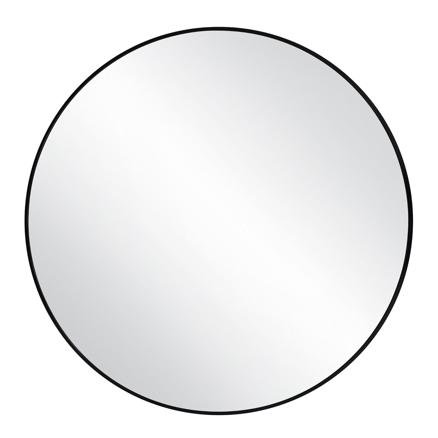 23.5 in. W x 23.5 in. H Metal Framed Flushmount Round Decorative Accent Bathroom Vanity Mirror with Black Frame