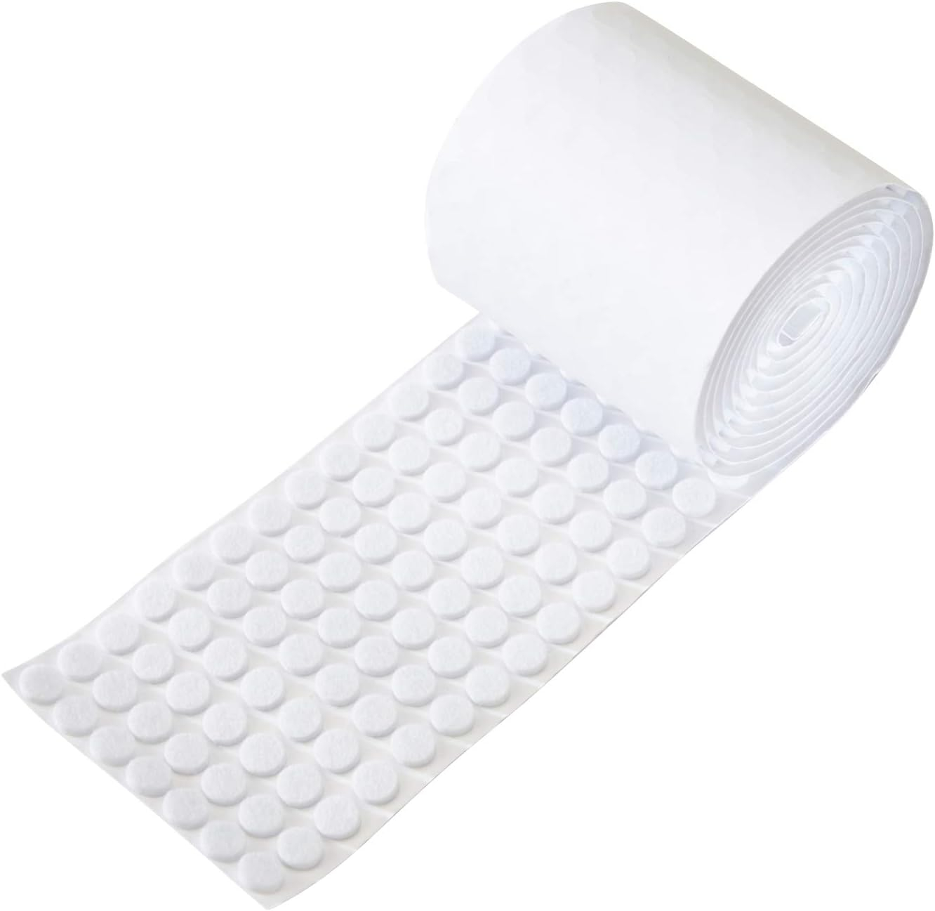 White Round Self-Adhesive Felt Pad Bumpers, 3/8" Diameter, 1/8" Height, Pack of 168