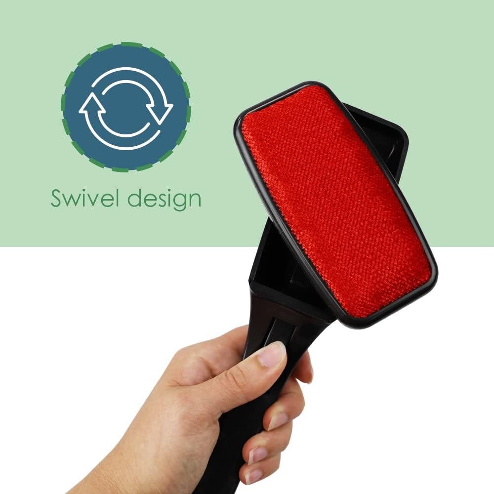 Red and Black Reusable Manual Lint Brush with Plastic Handle