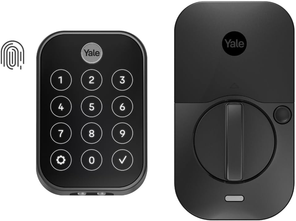Yale Assure Lock 2 Touch Deadbolt, Black Suede Keyless Entry Door Lock with Touch Digital Keypad and Fingerprint Scanner, (No Wi-Fi), YRD450-F-BLE-BSP