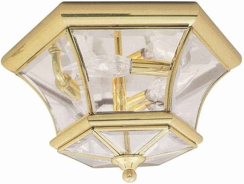 Livex Lighting Monterey/Georgetown 3 - Light Flush Mount in  Polished Brass
