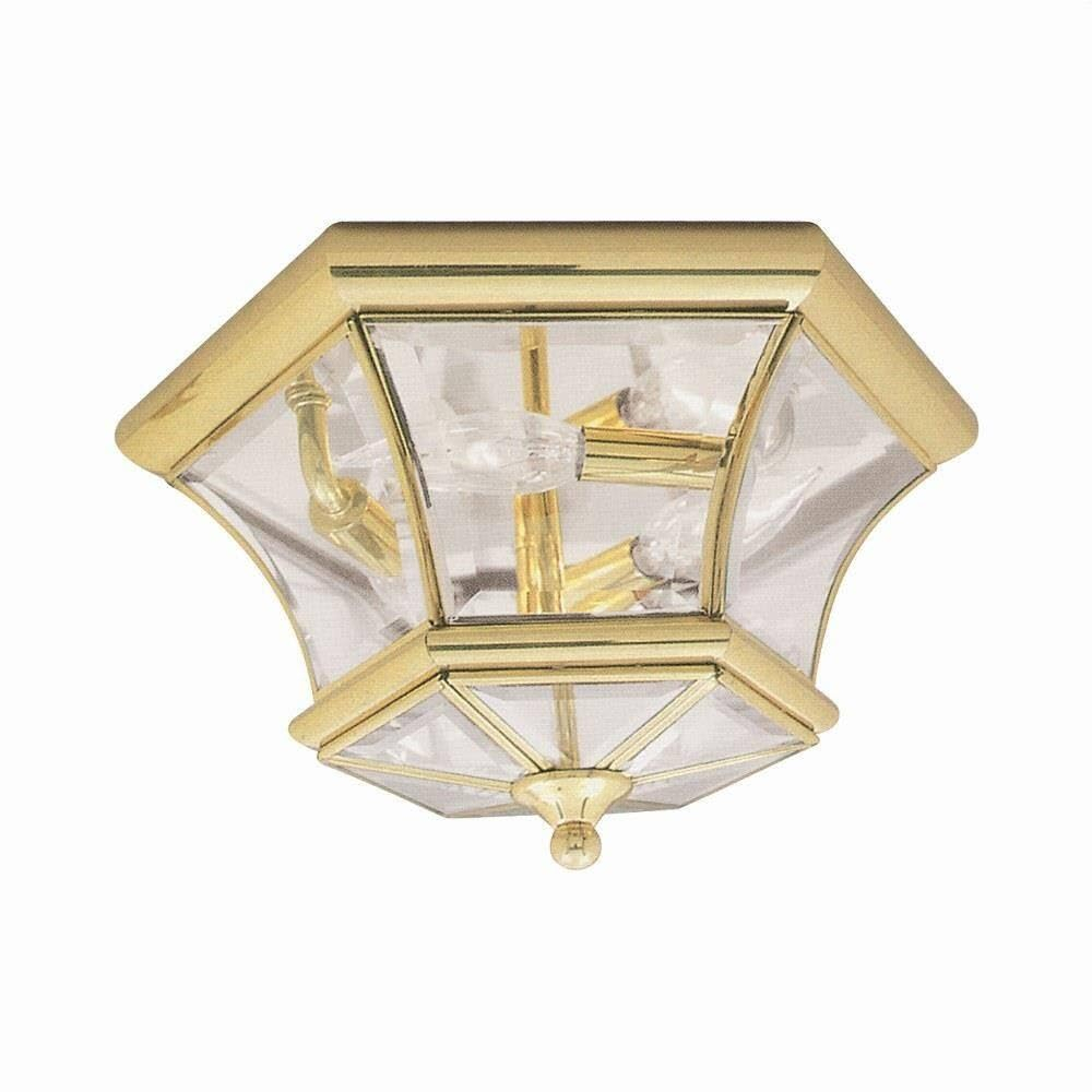Livex Lighting Monterey/Georgetown 3 - Light Flush Mount in  Polished Brass