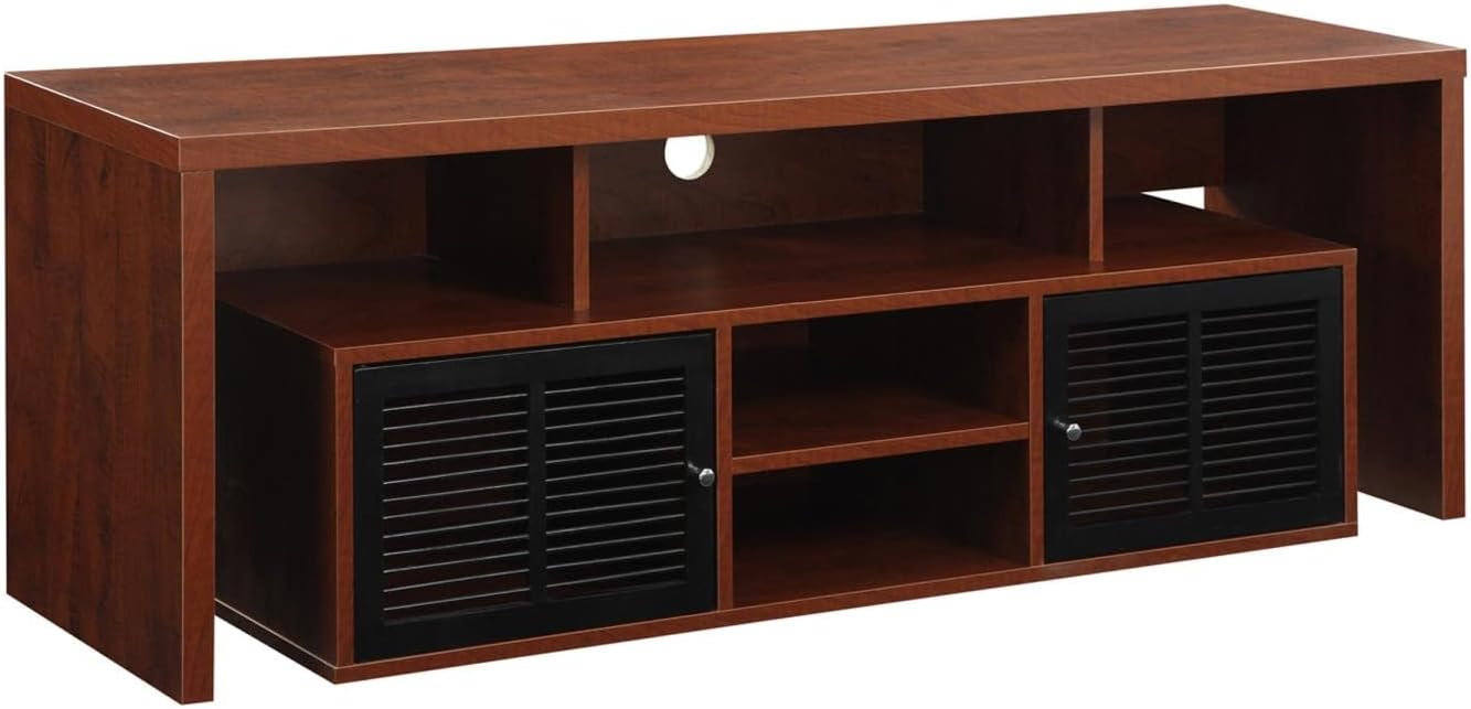 Convenience Concepts Lexington 65 inch TV Stand with Storage Cabinets and Shelves, Cherry