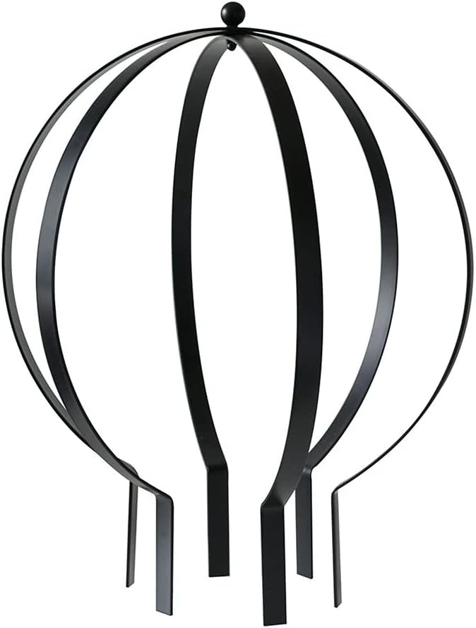 DÉCOR WOW Garden Orb Ornament, Small Obelisk Trellis, 19.5"H x 16" W, Metal, Black