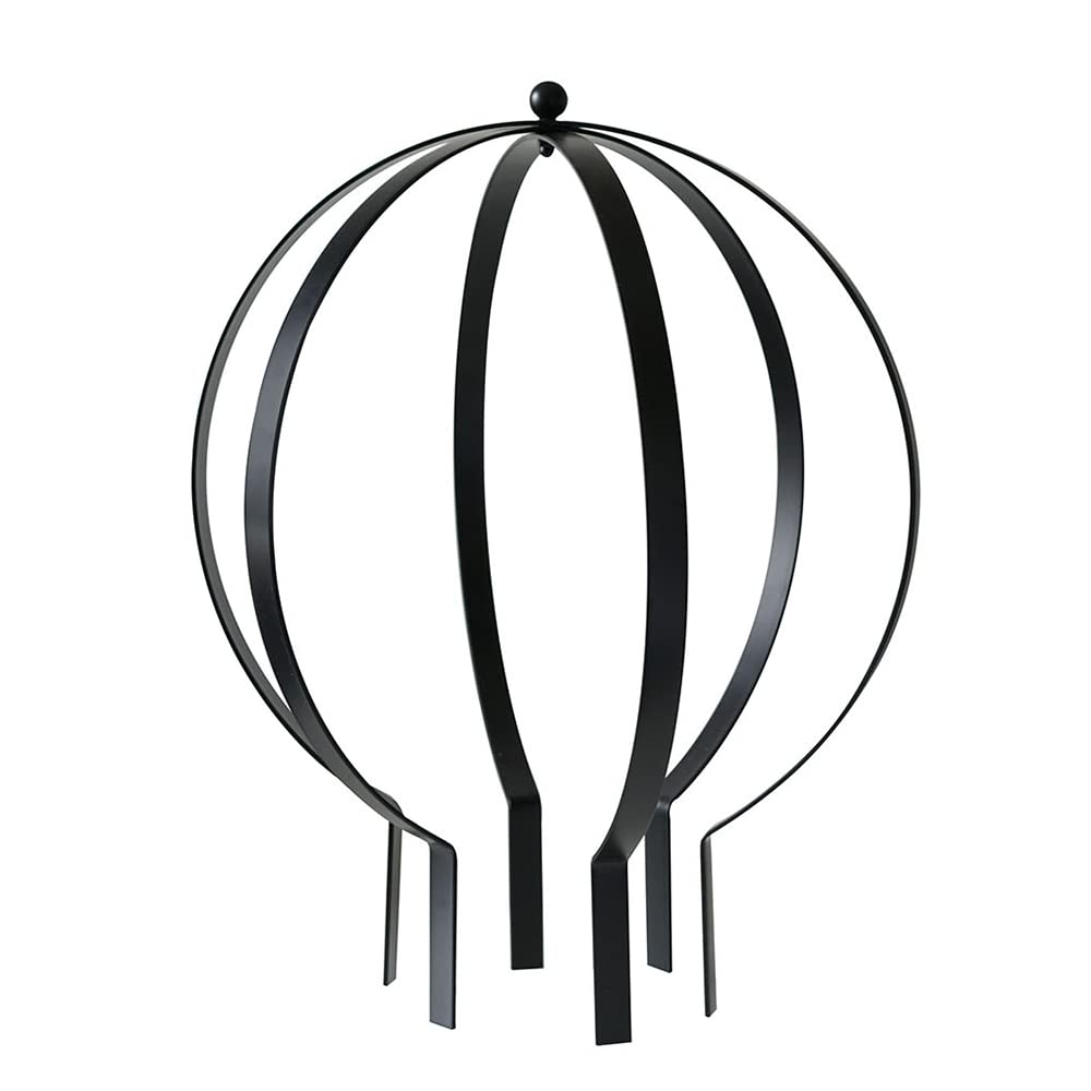 DÉCOR WOW Garden Orb Ornament, Small Obelisk Trellis, 19.5"H x 16" W, Metal, Black