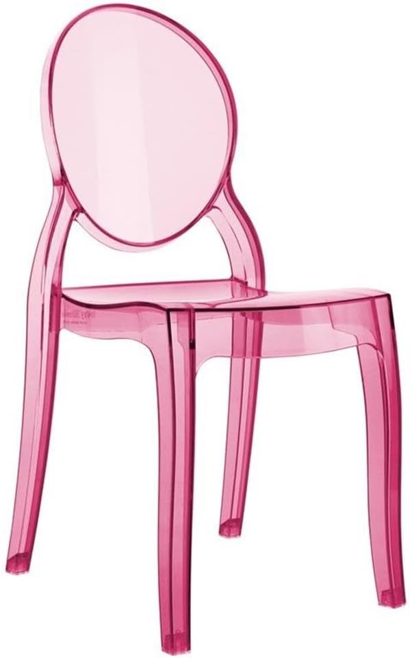 Modern Elizabeth Transparent Pink Polycarbonate Kids Dining Chair