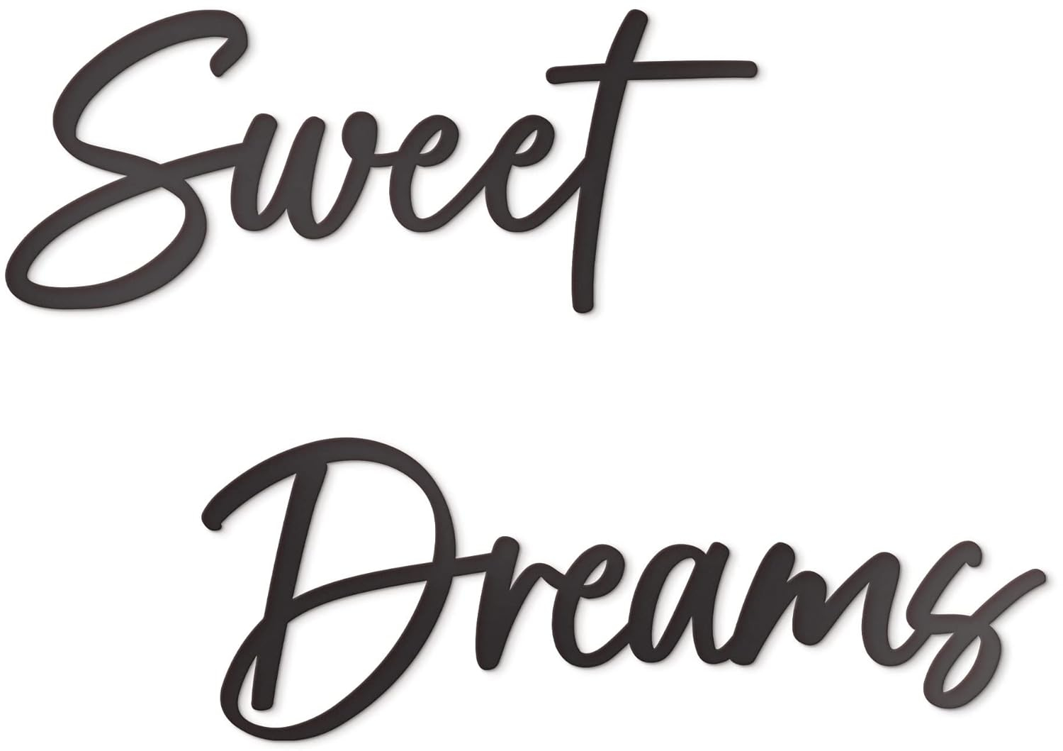 Vivegate Sweet Dreams Metal Sign Wall Art Decor - 35"X8" Black Modern Sweet Dreams Farmhouse Signs for Hanging Above Bed Wall Decor for Bedroom