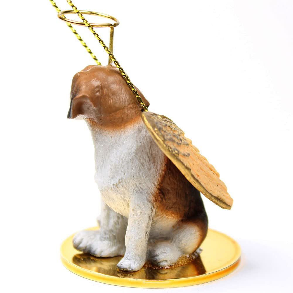 Beagle Angel Ornament with Gold Wings and Halo