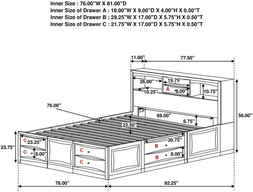Phoenix 10-drawer Eastern King Bed Deep Cappuccino