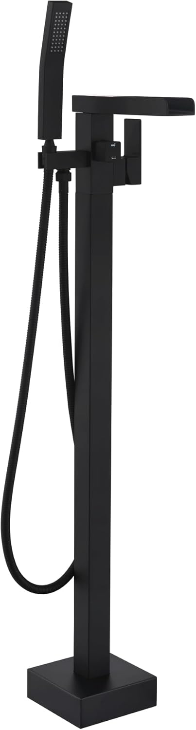 AKDY 1-Handle Freestanding Floor Mount Tub Faucet Bathtub Filler in Matte Black
