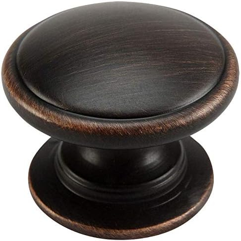 Cosmas 10 Pack 4702ORB Oil Rubbed Bronze Cabinet Hardware Round Knob - 1-1/4" Diameter - Wide Base