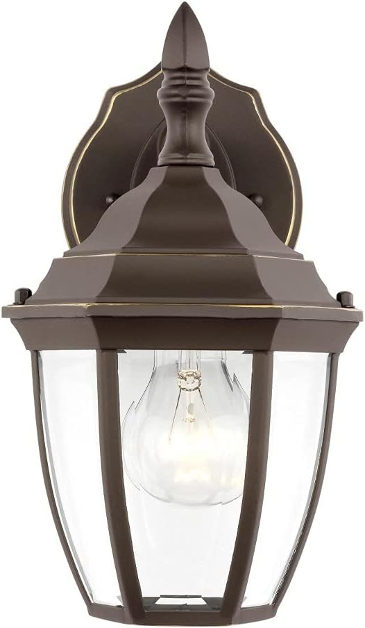 Sea Gull Lighting 88936-71 Bakersville Outdoor Wall Lantern Outside Fixture, Small One - Light, Antique Bronze