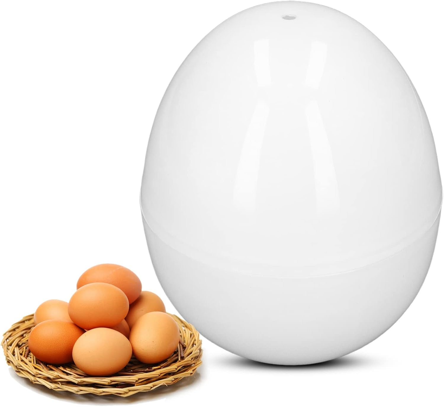 EggFecto Microwave Egg Cooker for Hard Boiled Eggs - 4 Rapid Microwave Hard Boiled Egg Cooker with Strong PP Exterior and Aluminum Tray