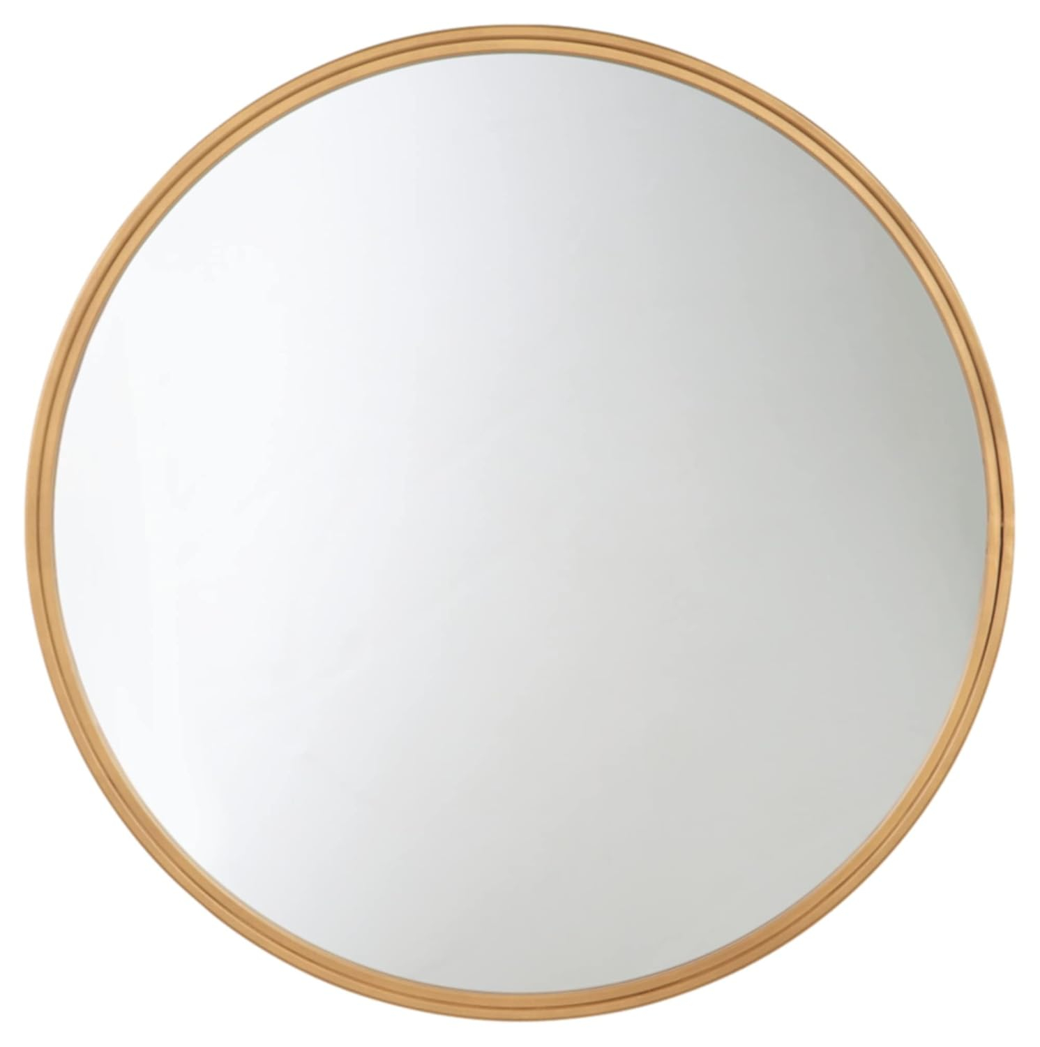 Gold Round Metal Frame Accent Mirror, 32 Inch