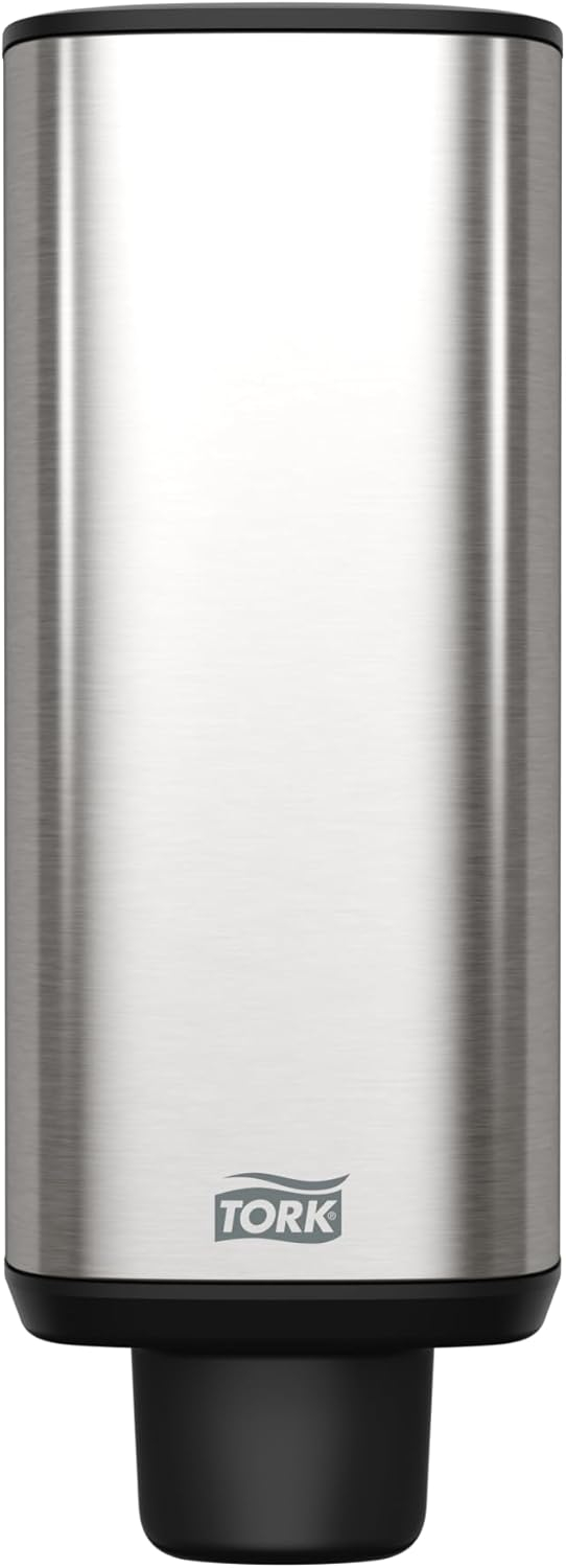 Tork Foam Skincare Manual Dispenser for Foam Soap and Hand Sanitizer 466000 - Economical, S4 Dispenser System, Color Stainless Steel (Pack of 1)