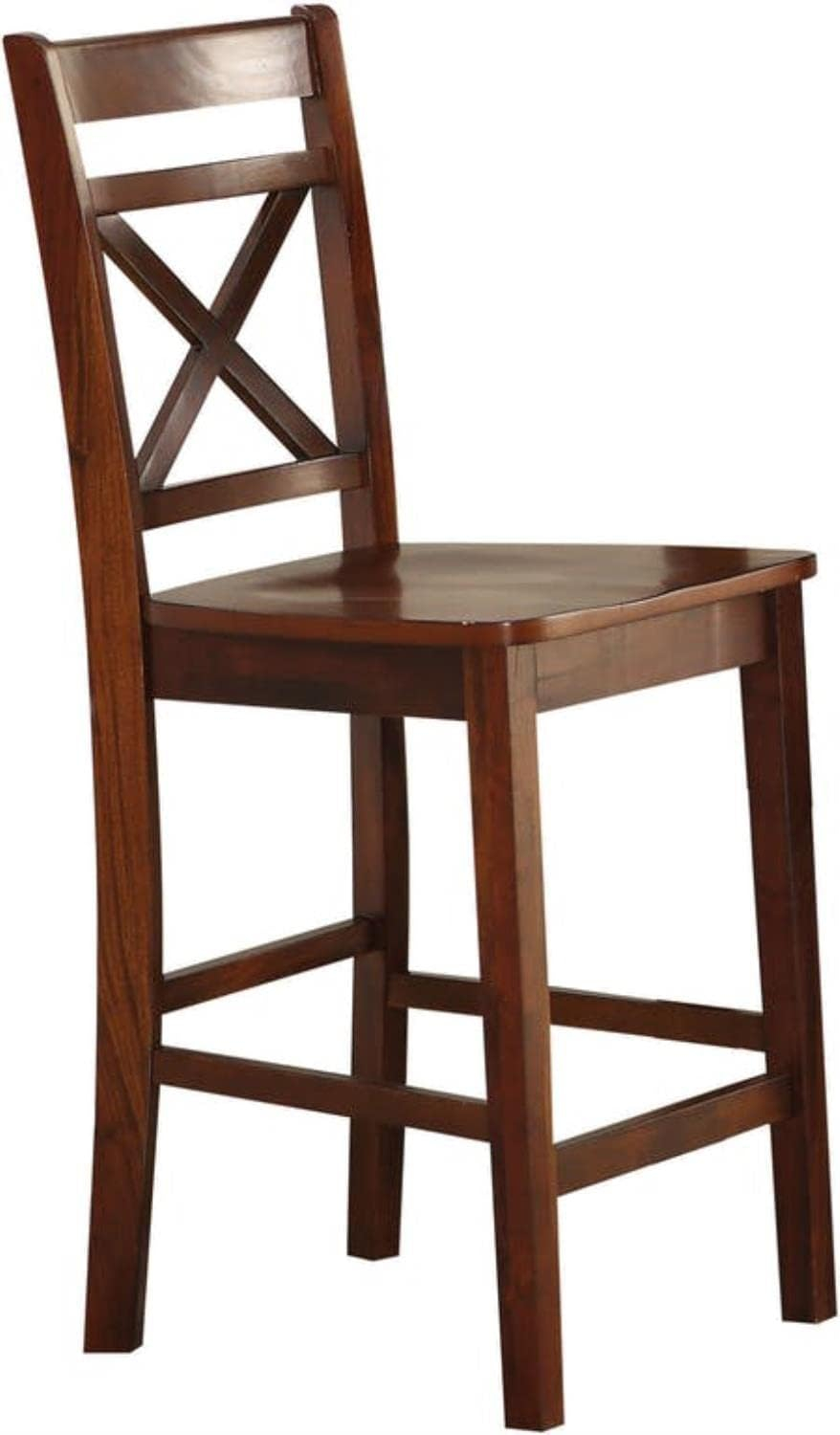 Acme Tartys Counter Height Chair (Set-2) in Cherry Finish