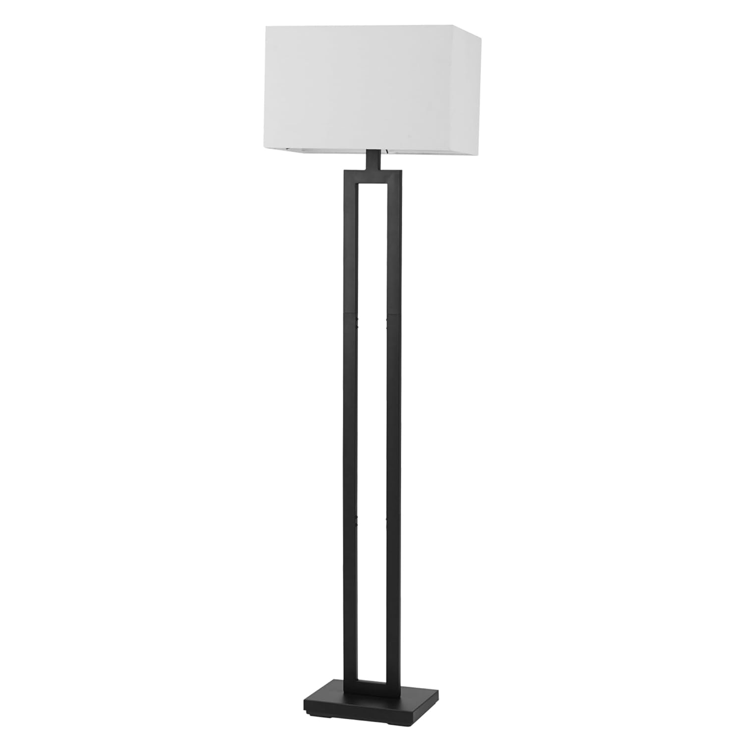 Globe Electric D'Alessio 58" Matte Black Floor Lamp with White Linen Shade, 67046