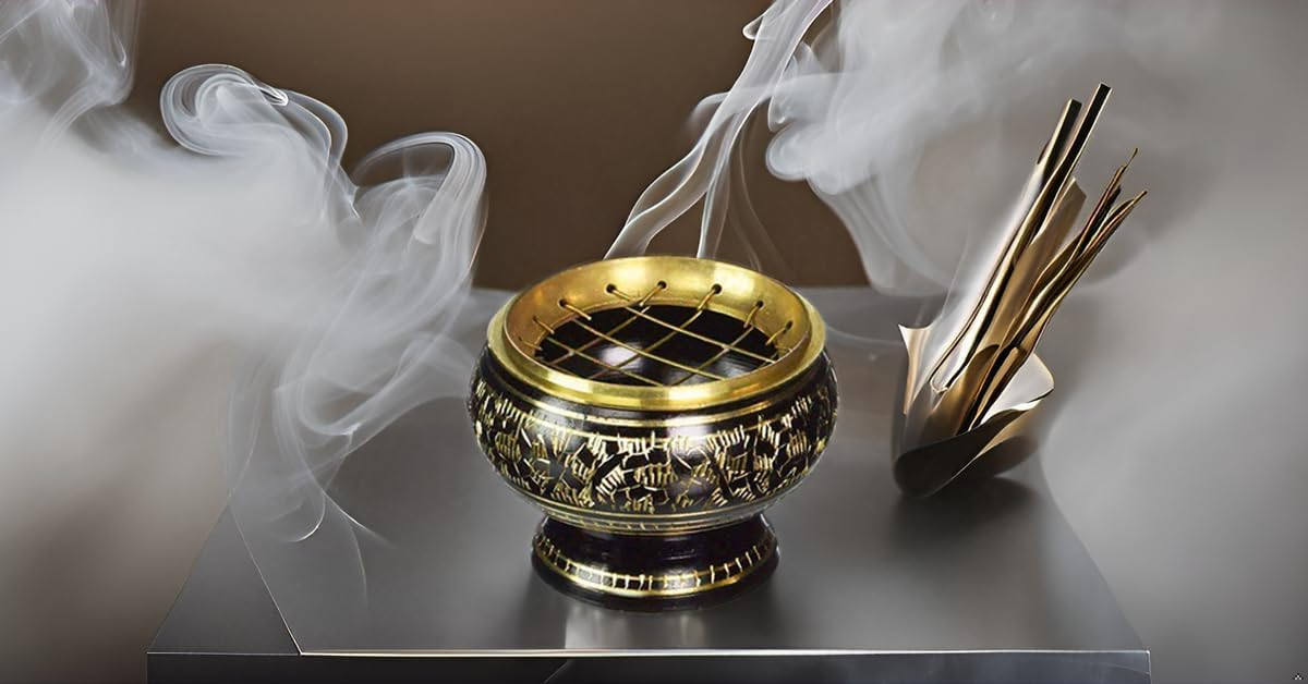 Brass Small Pooja Articles for poojan in Your Home Office or Temple Traditional Indian puja and Gift Items (Burner) Visit the PARIJAT HANDICRAFT Store 4.0