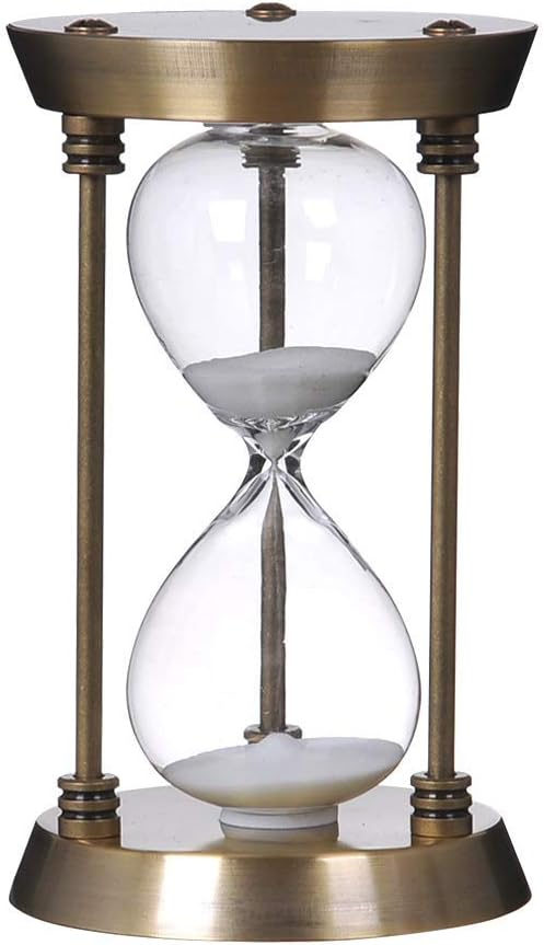Bellaware 60 Minute Metal Hourglass Sand Timer, Decorative Large Size Sand Clock (Bronze)