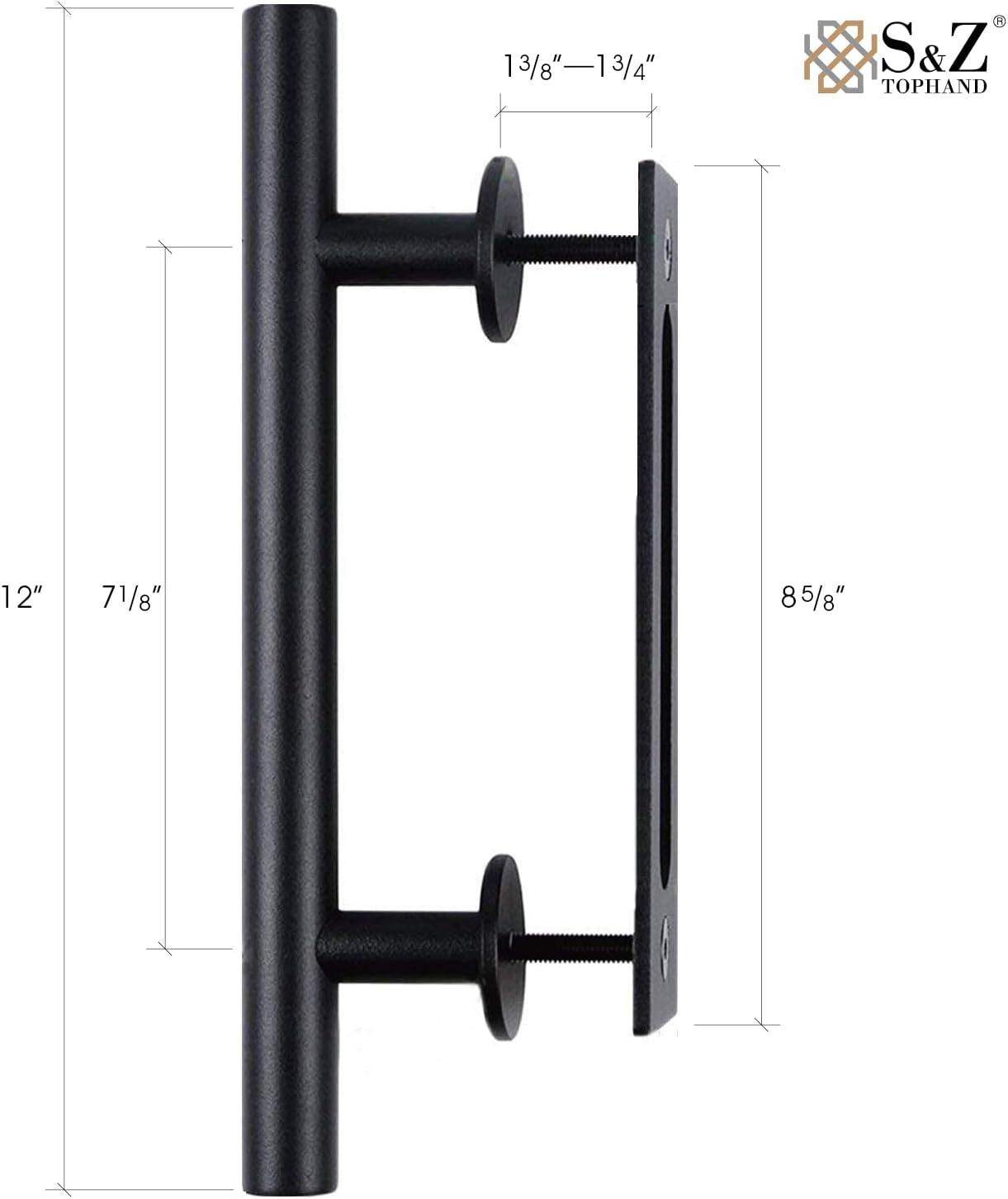 S&Z TOPHAND Barn Door, Unfinished British Brace Barn Door/Country Style/Solid Wood/Sliding Door/Durable