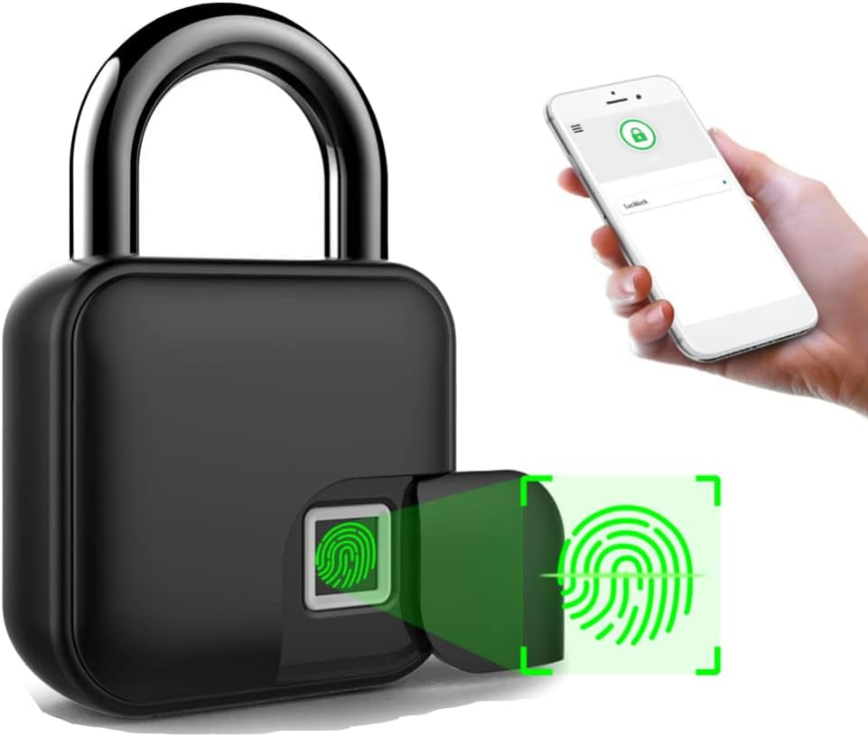 Smart Biometric Fingerprint Combination Keyless Door Lock Bluetooth 4.2 Anti-Theft Security Padlock