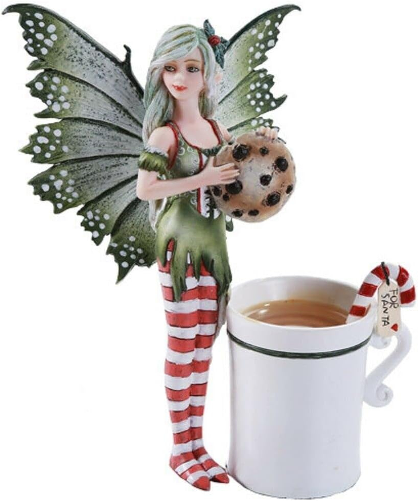 Pacific Giftware Amy Brown Chrismas Cup Fairy Dragon Fantasy Art Figurine Collectible 5.75 inch