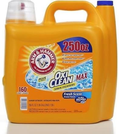 Arm & Hammer Plus OxiClean MAX, 160 Loads Liquid Laundry Detergent, 250 Fl oz