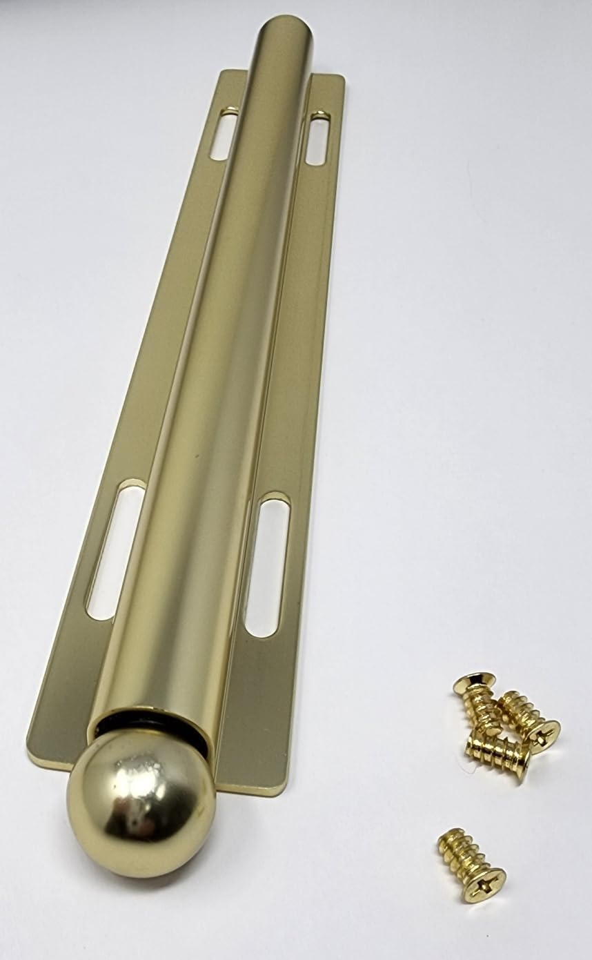 12-Inch Long Expendable and Reversible Pullout Closet Wardrobe Valet Rod with Installation screws (Polished Brass)