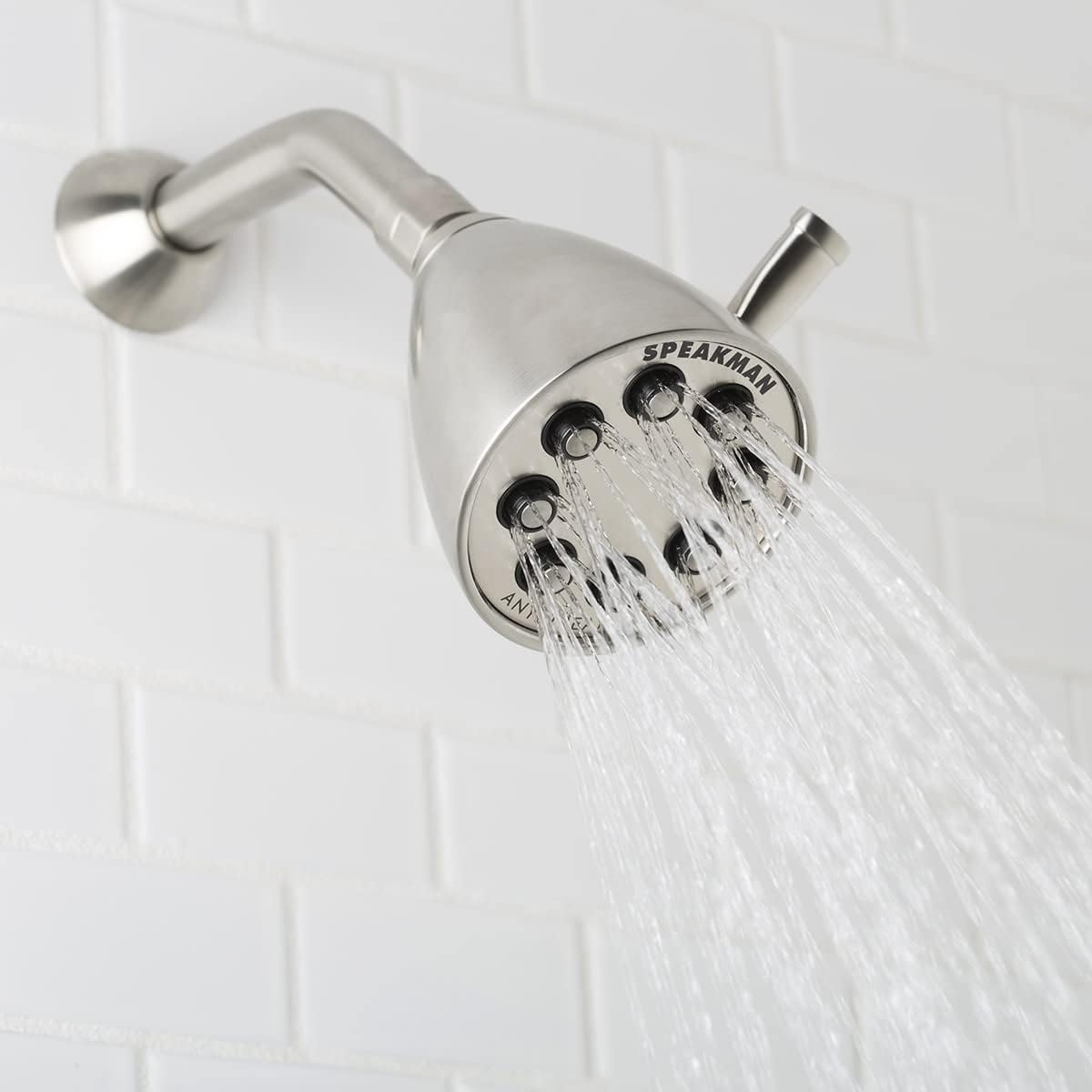 Brushed Nickel Adjustable Solid Brass Wall Mounted Shower Head