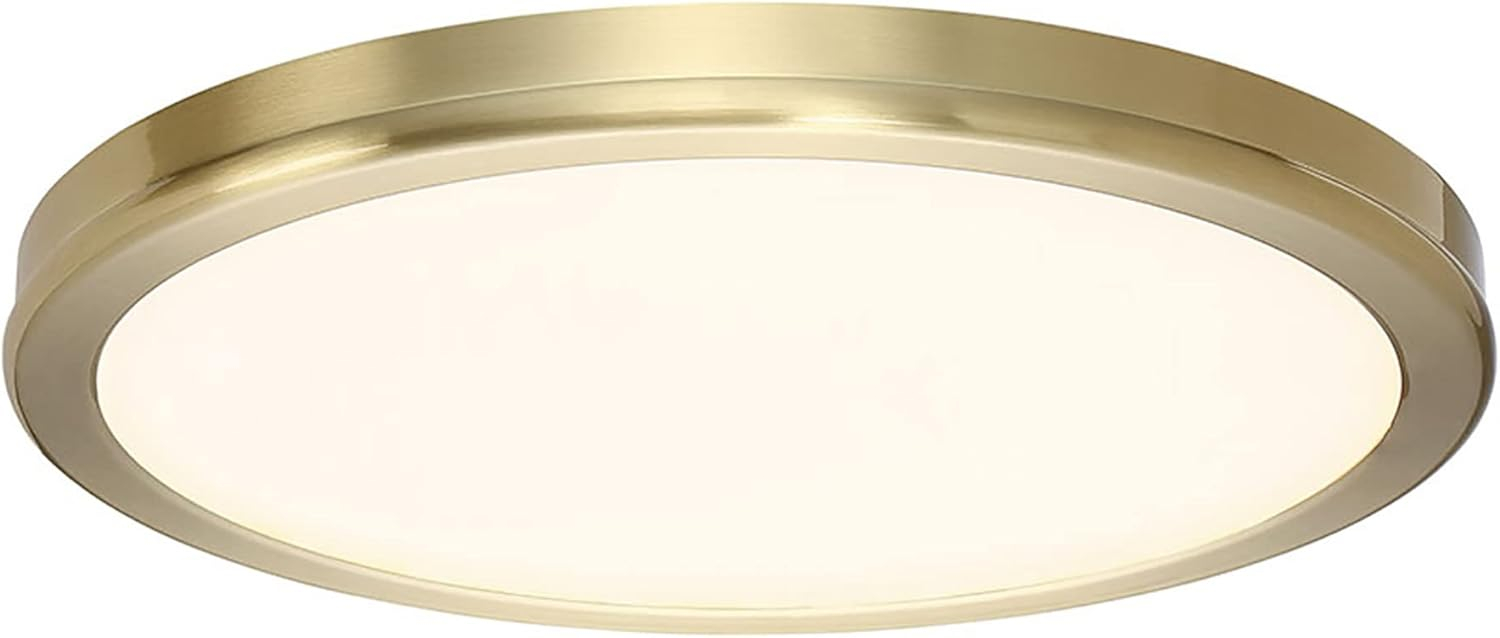 Stanwyck Brushed Brass Slim LED Flush Mount, 10.25"
