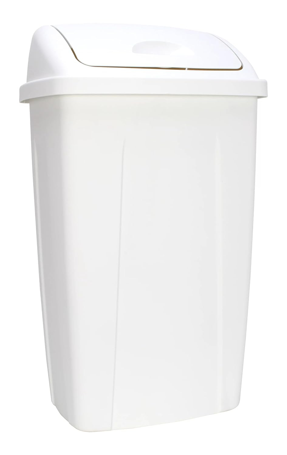 Mainstays Kitchen Trash Can, 13 Gallon, Plastic Swing Top Garbage Bin, White