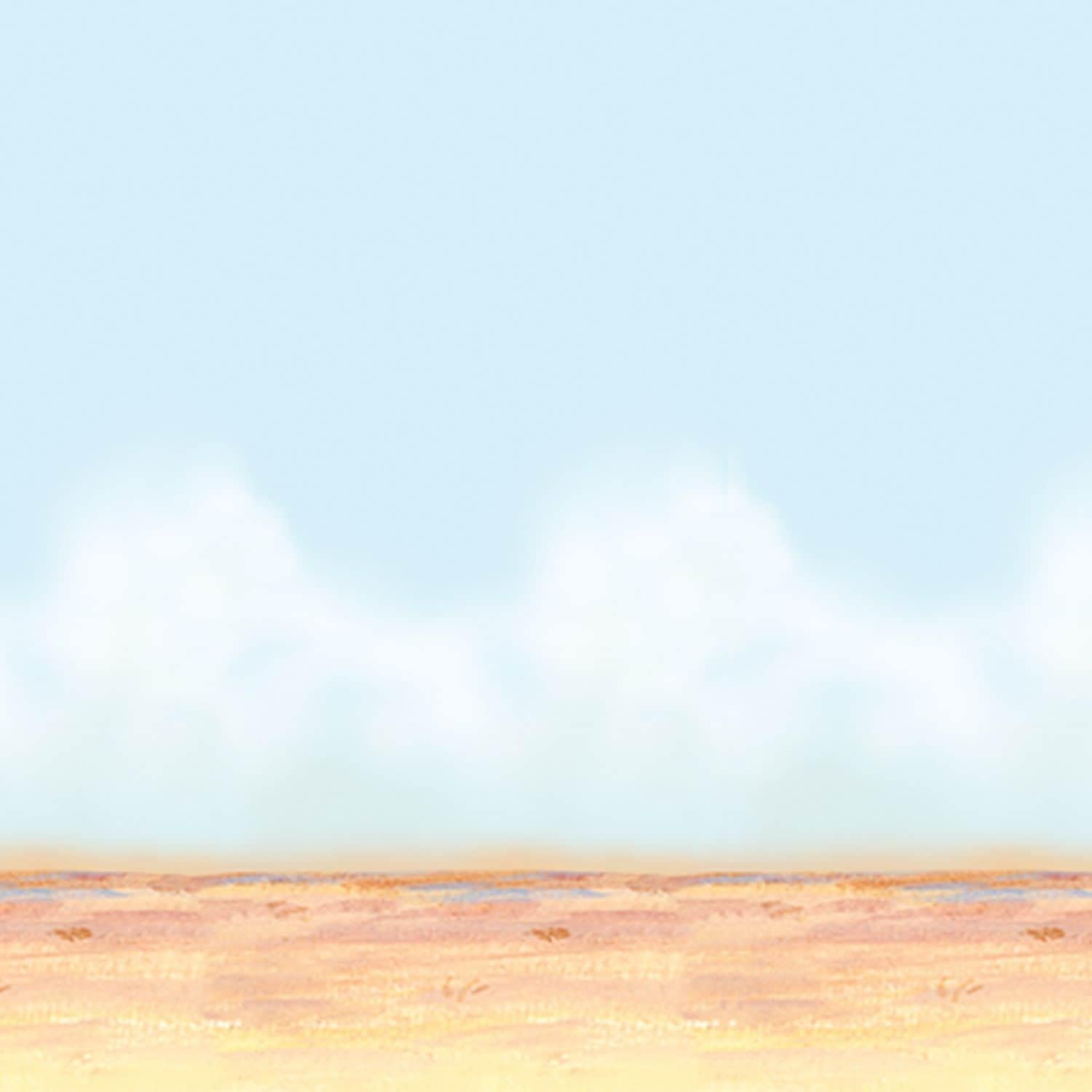 Beistle Printed Plastic Desert Sky & Sand Photography Backdrop for Western Theme Birthday Party Photo Booth Background, 4' x 30', Blue/Tan/White