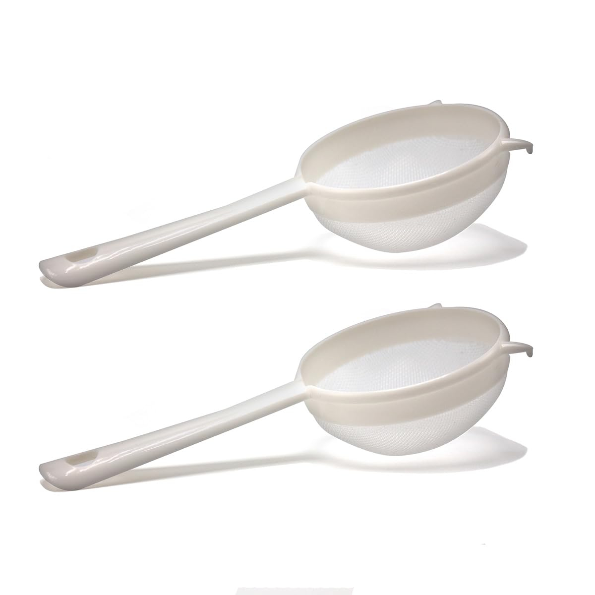 White Nylon Mesh Kitchen Strainer Set with Handles