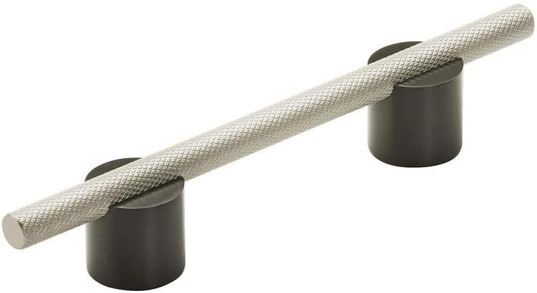 Transcendent 3-3/4 in. (96mm) Modern Matte Black/Silver Champagne Bar Cabinet Pull