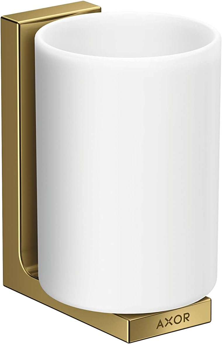 AXOR Universal Rectangular Toothbrush Tumbler in Polished Gold Optic, 42604990