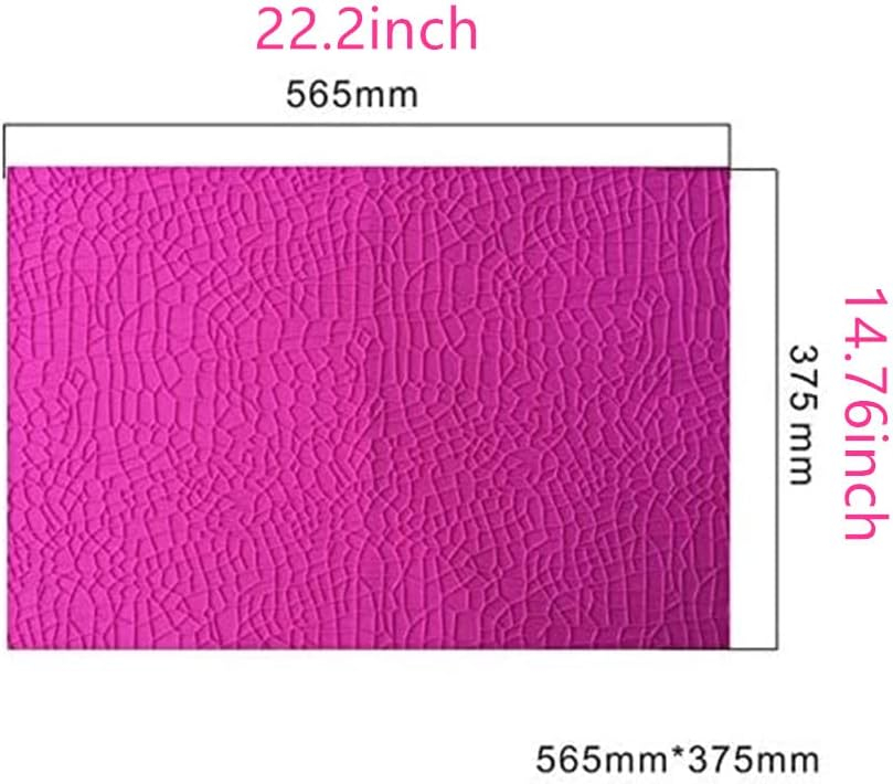 ART Kitchenware Large Size Crocodile Alligator Impression Mat Embossed Silicone Cake Lace Mat 23.6x 15.75" Fondant Cake Decorating Tools Gum Paste Molds Cake Molds Pastry Baking Tools BLM-26