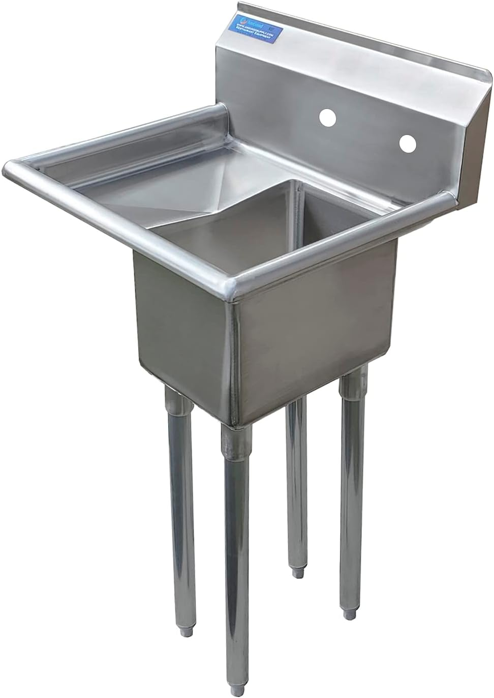 10″ x 14″ x 10″ with 10″ Left Drainboard with Faucet One Compartment Stainless Steel Commercial Kitchen Prep & Utility Sink | NSF