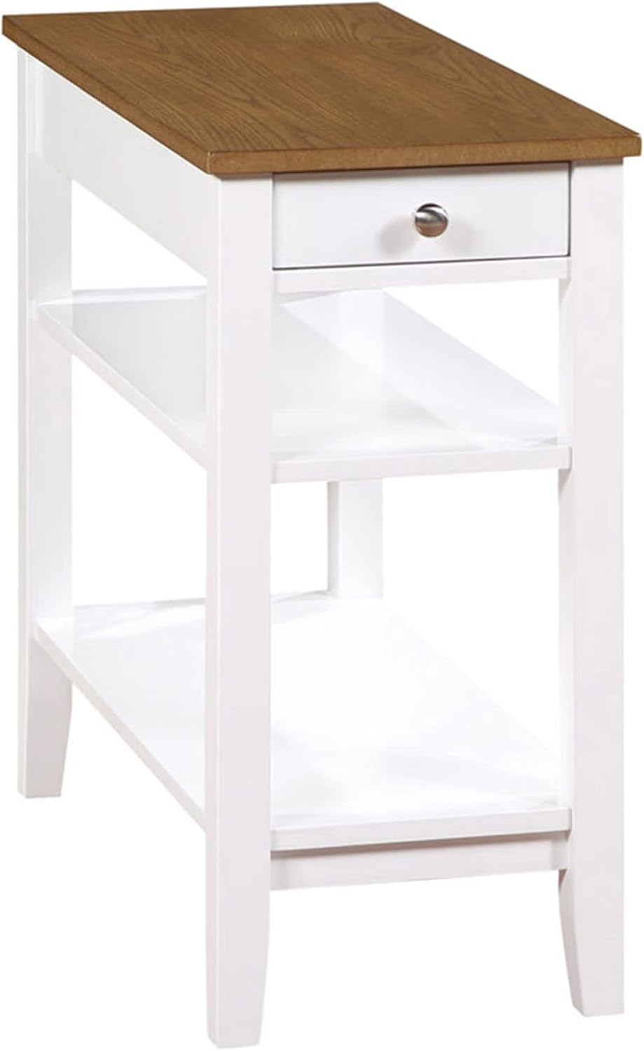 American Heritage 1 Drawer Chairside End Table with Charging Station and Shelves