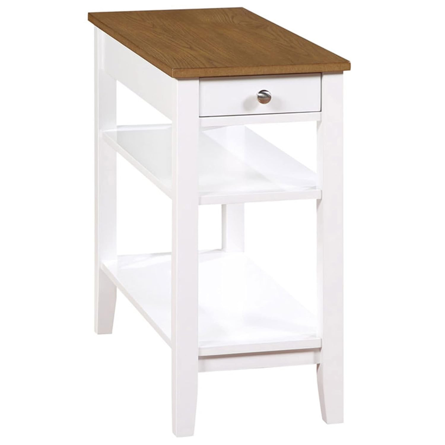 American Heritage 1 Drawer Chairside End Table with Charging Station and Shelves