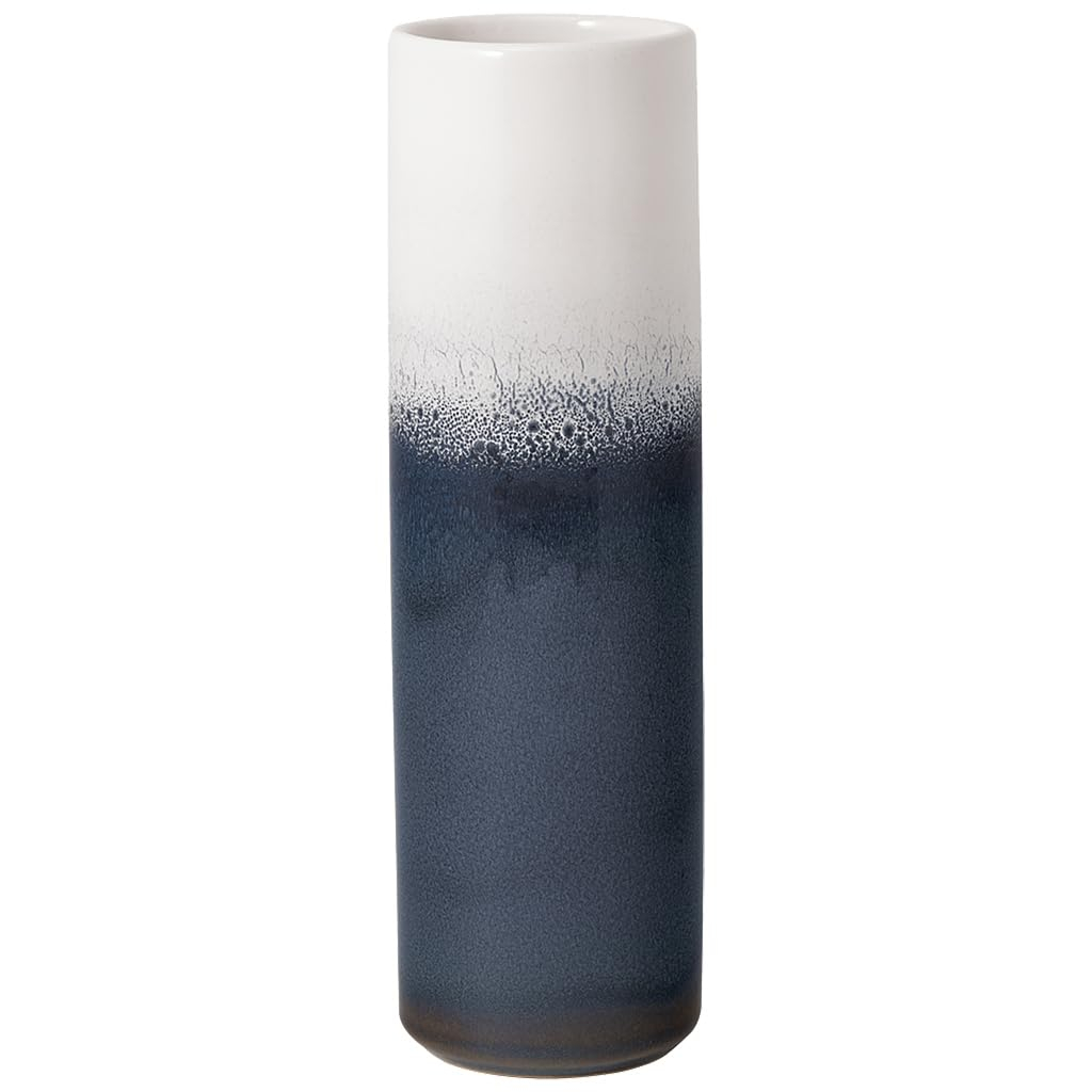Tall Blue and White Ceramic Table Vase