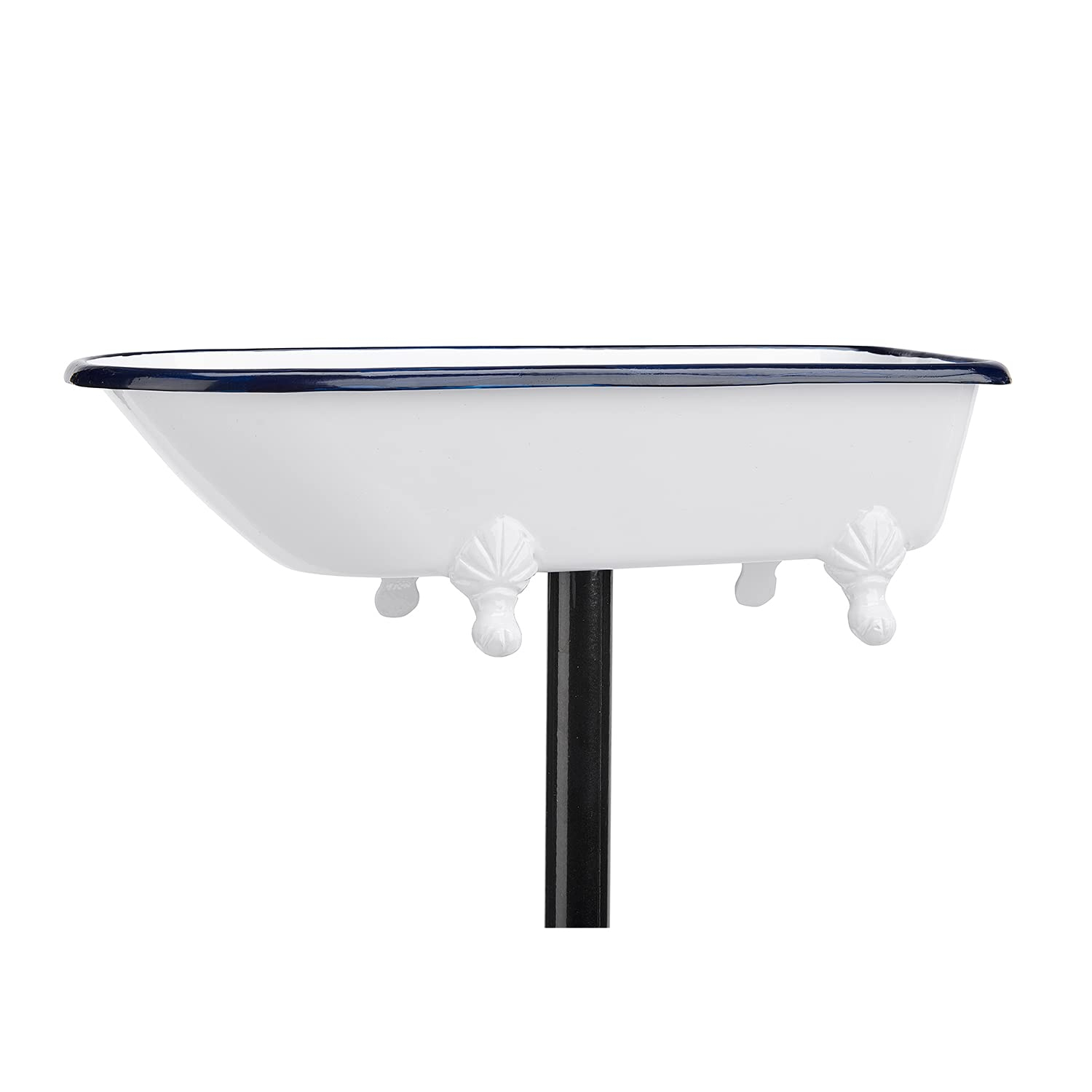 Splish-Splash Bird Bath in Brass with White