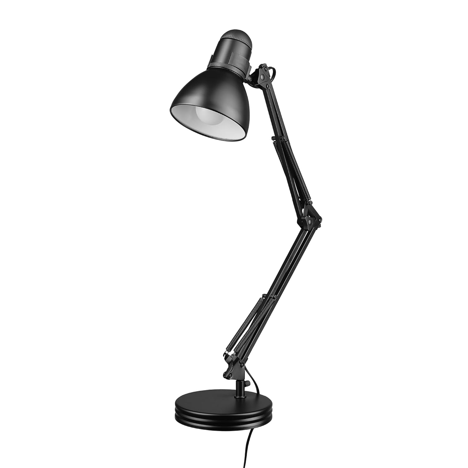 Globe Electric 28" Contemporary Heavy Base Architect Black Swing Arm Desk Lamp, 5698601